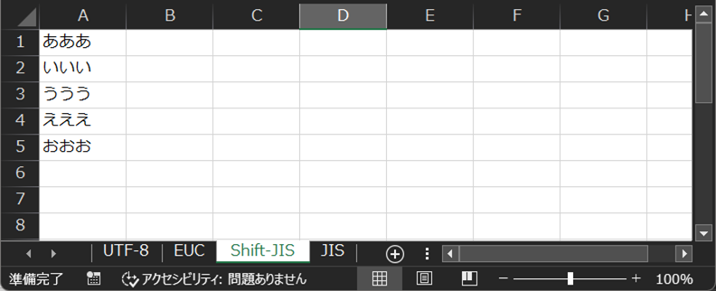 実行結果（Shift-JIS）